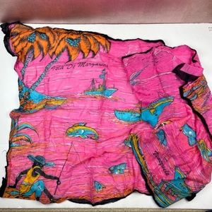 Sai Baba Margarita Venezuela Pink Orange Black Scarf Tropical Island Cotton